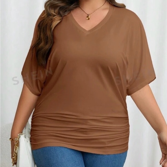 SHEIN Tops - NEW.. Batwing Sleeve Ruched Tee